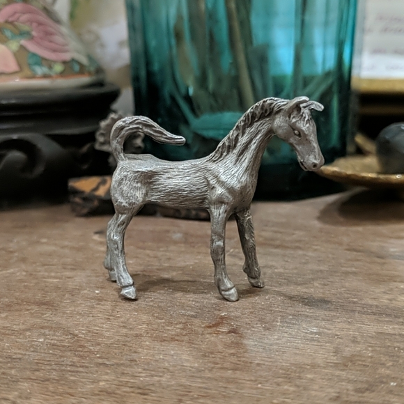 🎉HP🎉Antique Pewter Horse Figurine